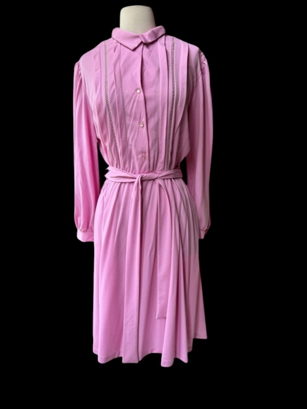 Deadstock 1970s/Early 80s Sears, Made in USA, Poly Knit The Shirtdress w/Matchin